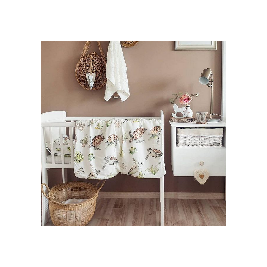 Qbana Mama - Bettdeckenset mit Kissen gefüttert Pazifik Schildkröte