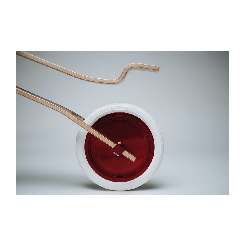 Brum Brum Bike - Laufrad Walnuss Holz dunkel Blau- weiss