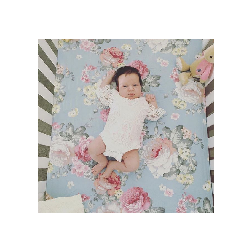 Tilly & Otto - Spannbetttuch Petal blue 91 x 188cm