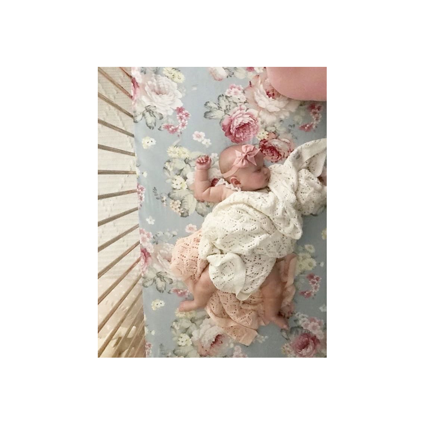 Tilly & Otto - Spannbetttuch Petal blue 91 x 188cm