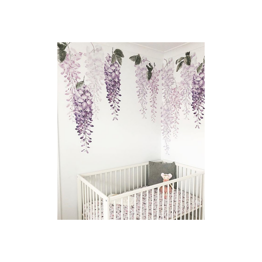 Little Rae Prints - Wandsticker Wisteria purple 1/2 Set
