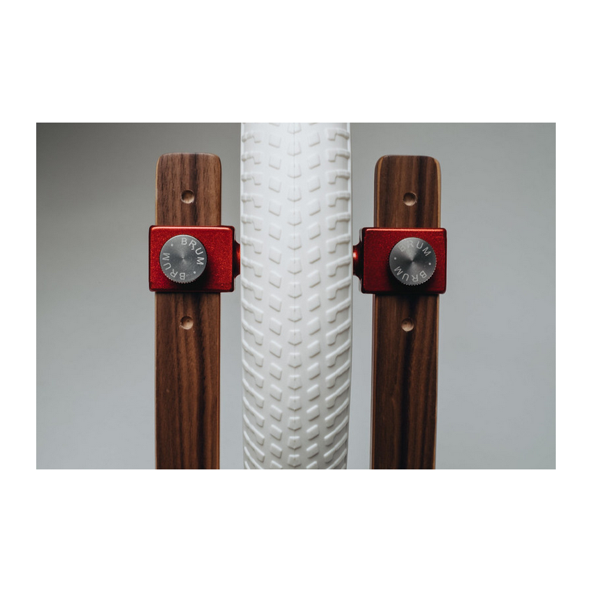 Brum Brum Bike - Laufrad Walnuss Holz dunkel Blau- weiss