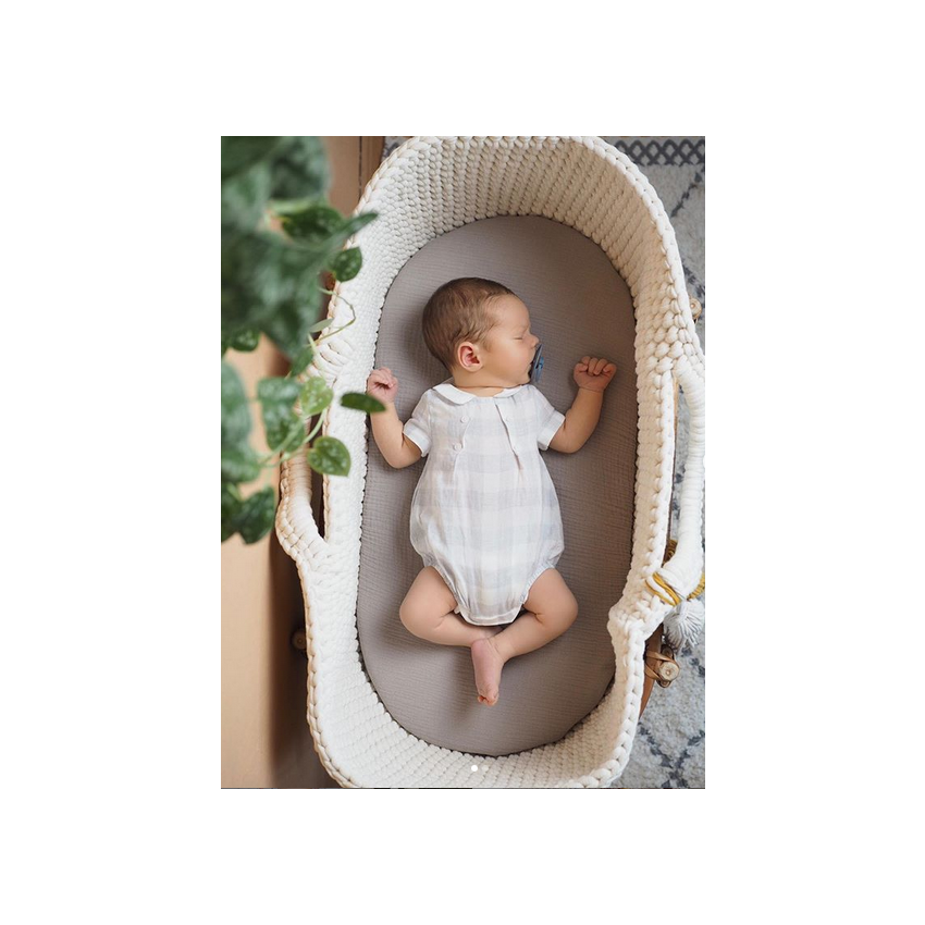 Like Moses - Moseskorb Hellrosa mit Creme Gold Sternchen Bettwäsche