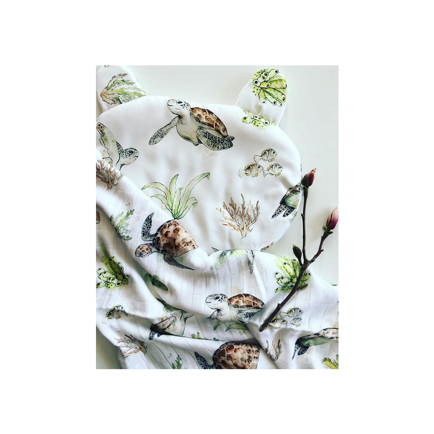 Qbana Mama - Bambus Muslin 2er Set Pazifik Schildkröte