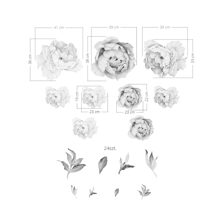 YokoDesign - Wandsticker Blaue Blüten klein