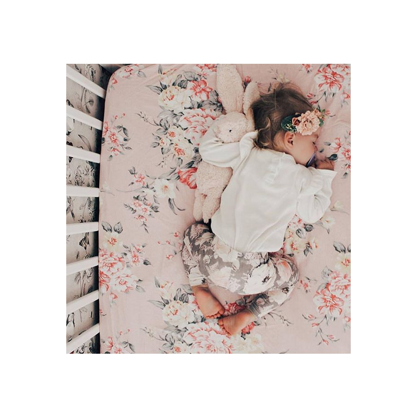 Tilly & Otto - Spannbetttuch Blowsy Blooms pink 91 x 188cm