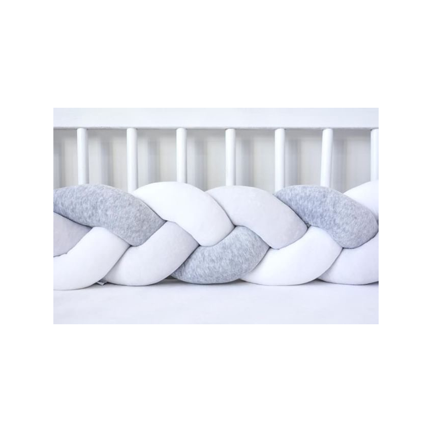 Sparrow - Bettschlange Melange - hellgrau - weiss