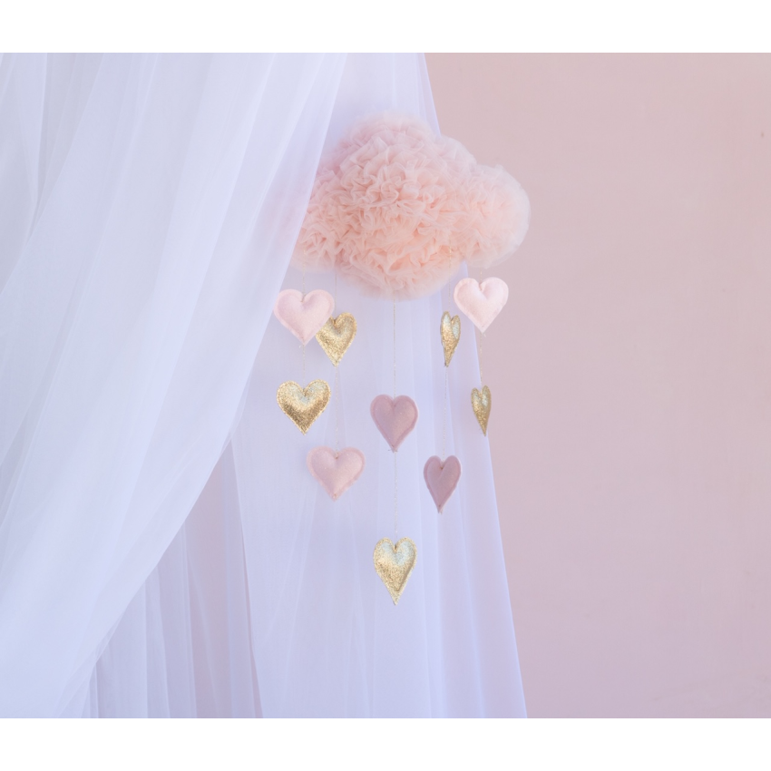 Solo un Sogno - Mobile Traumwolke Blush mit Herzchen
