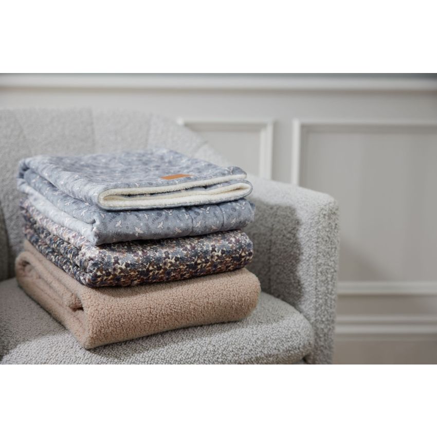 Elodie - Samtdecke Blue Garden