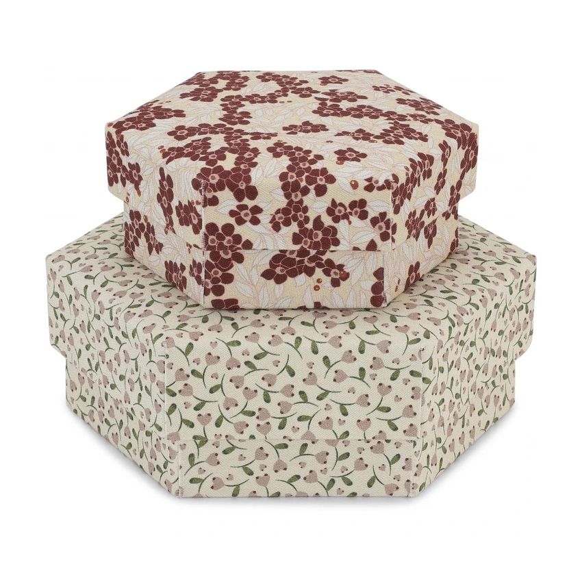 Konges Sløjd - Gepolsterte Boxen Winter Leaves Dark Red