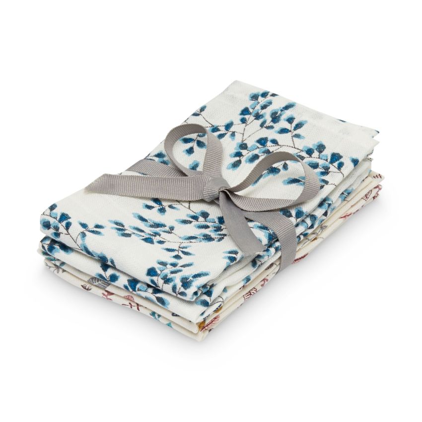Cam Cam Copenhagen Muslin 4er Set kleine Spucktücher Fiori / Pressed Leaves rose