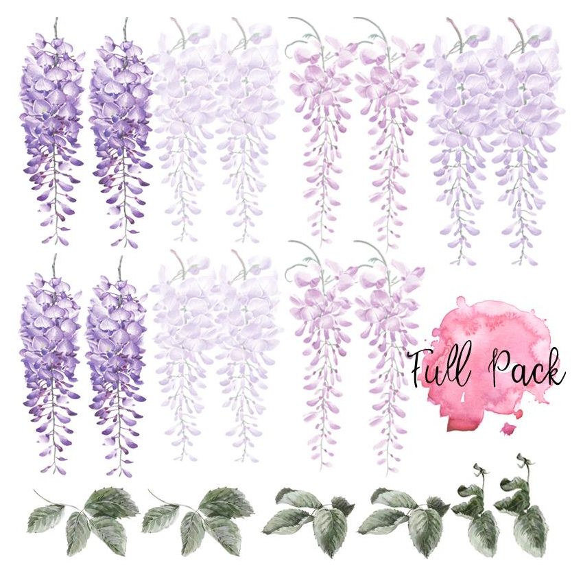 Little Rae Prints - Wandsticker Wisteria purple