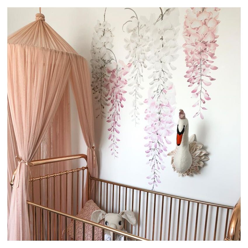 Little Rae Prints - Wandsticker Wisteria rosa 1/2 Set