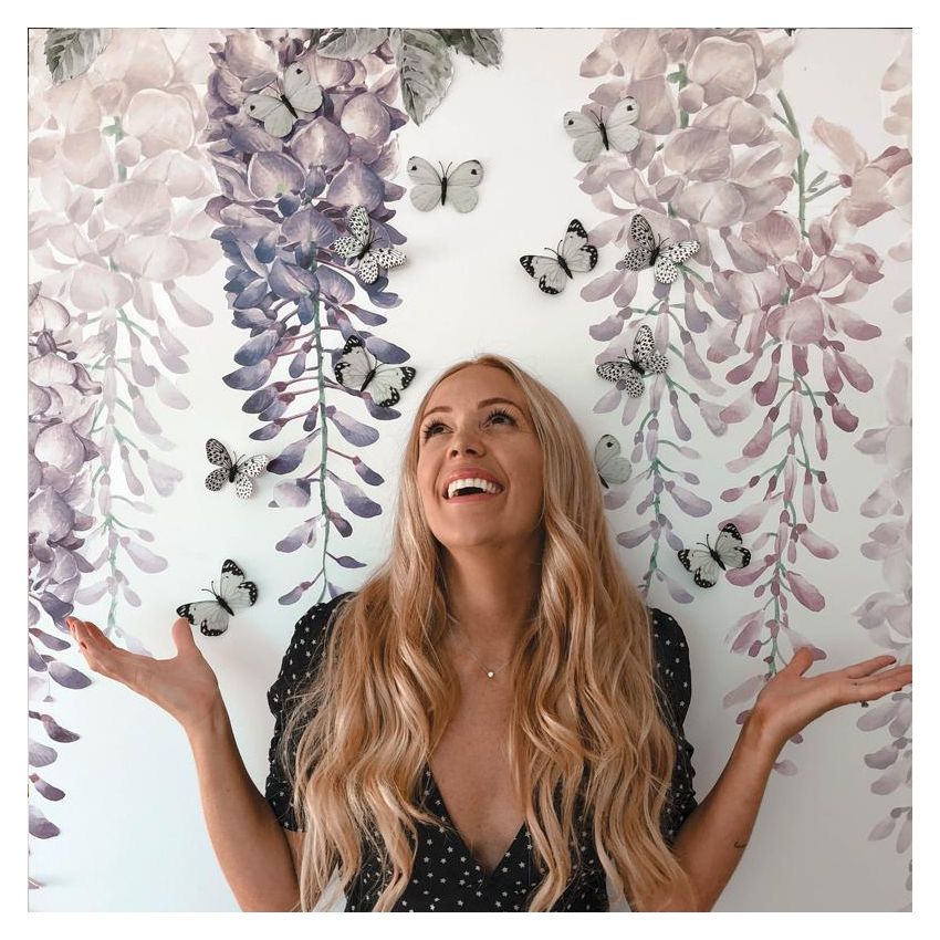 Little Rae Prints - Wandsticker Wisteria purple 1/2 Set