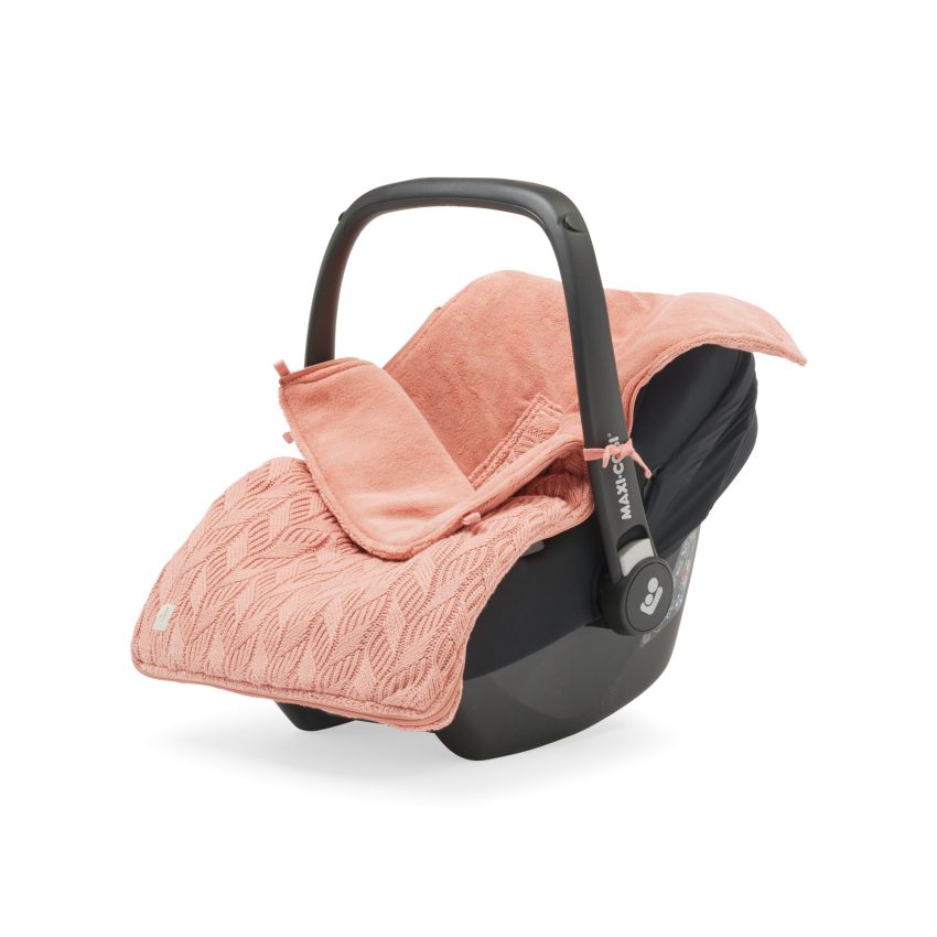 Jollein - Autoschale Fusssack Strickoptik Wellen Rosewood