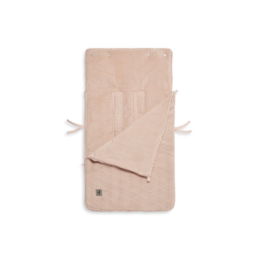 Jollein - Autoschale Fusssack Strickoptik River Pale Pink