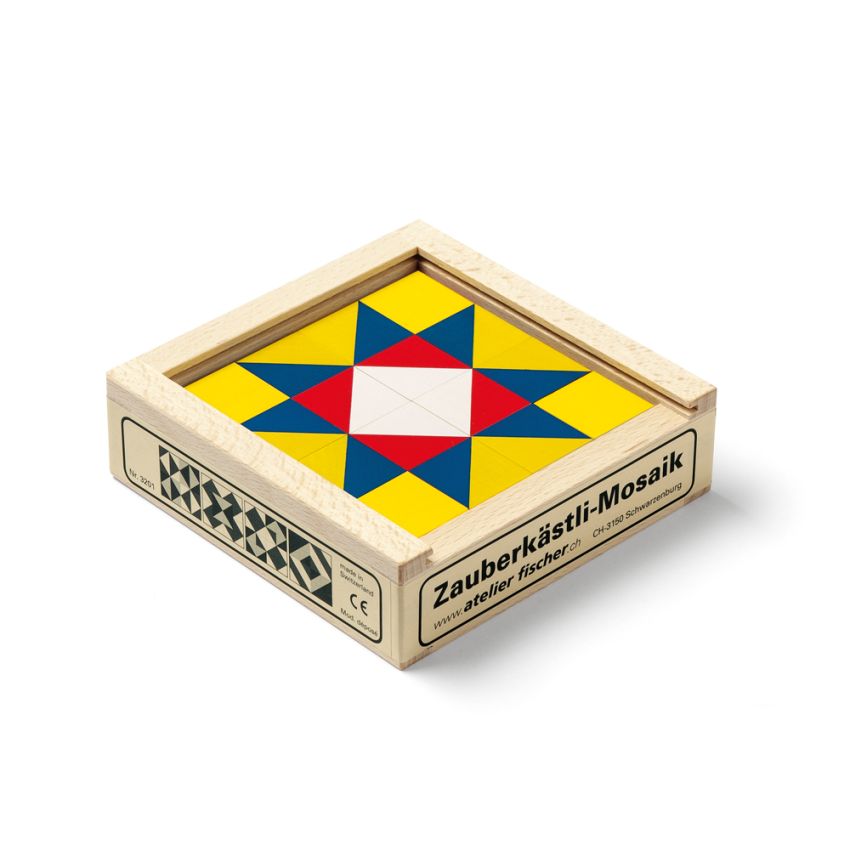 Atelier Fischer Switzerland - Holzklötzli Zauberkästli Mosaik 16-teilig