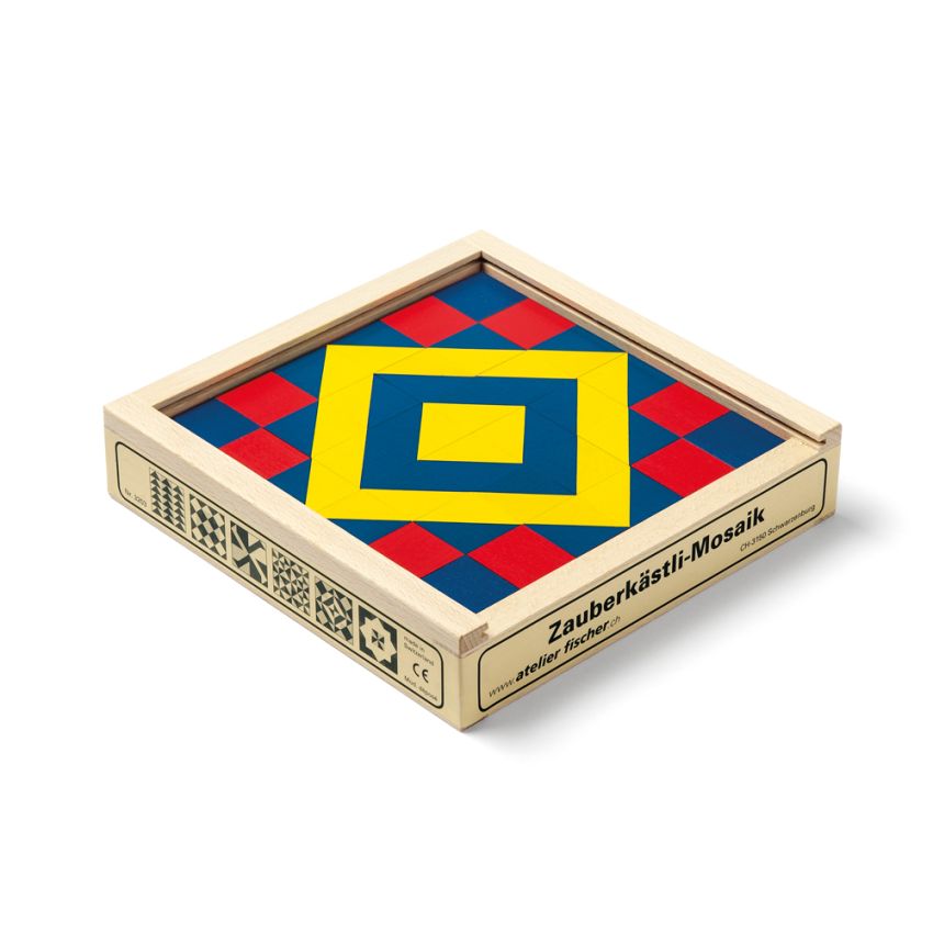 Atelier Fischer Switzerland - Holzklötzli Zauberkästli Mosaik 36-teilig