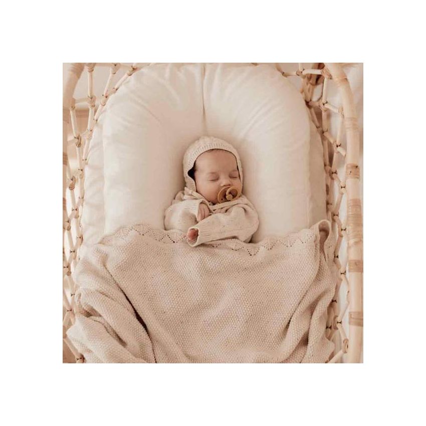 Ziggy Lou - Strick Babymütze Regenbogen gefleckt vanilla