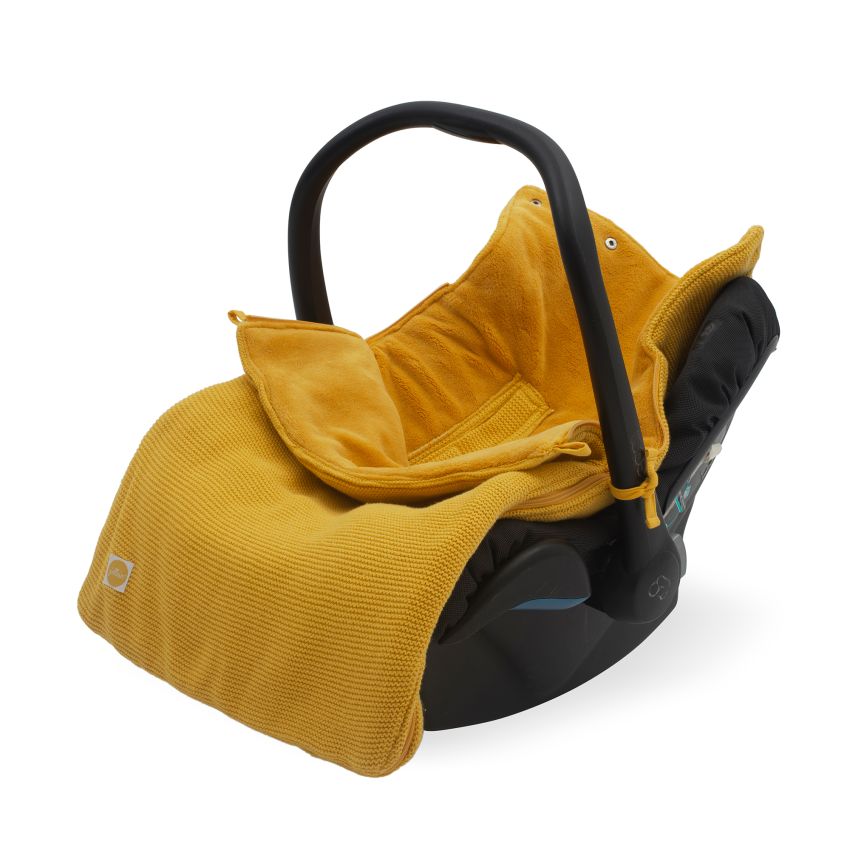 Jollein - Autoschale Fusssack Strickoptik Basic Ocker