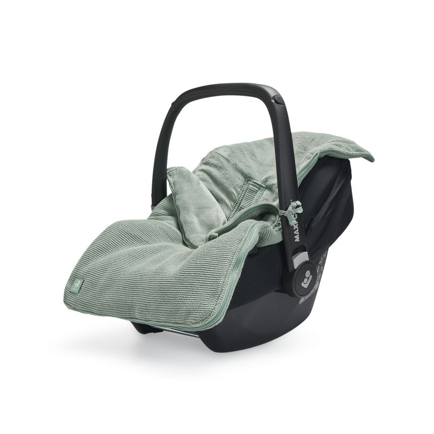 Jollein - Autoschale Fusssack Strickoptik Basic Forest Green