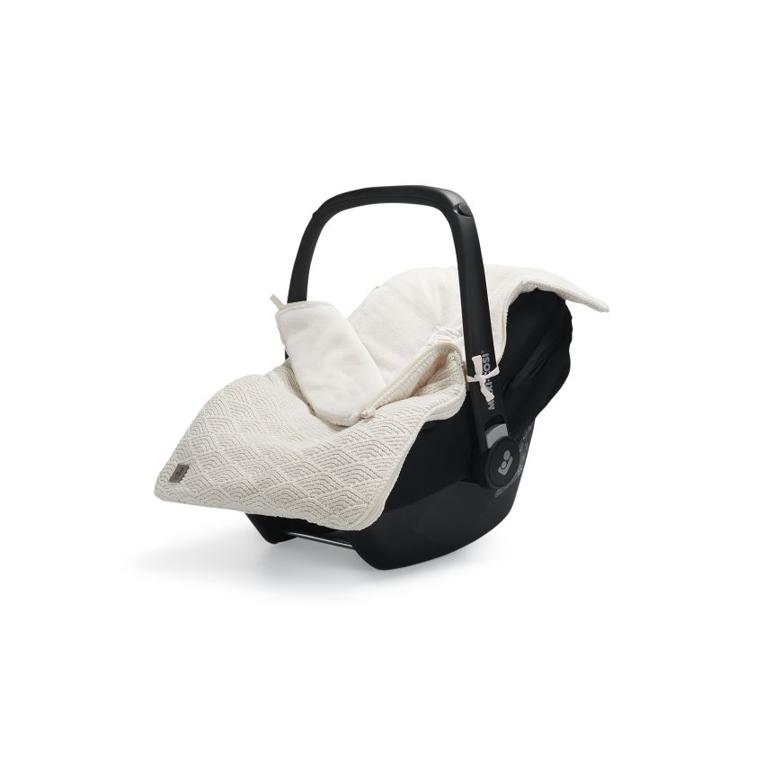 Jollein - Autoschale Fusssack Strickoptik River Cream White