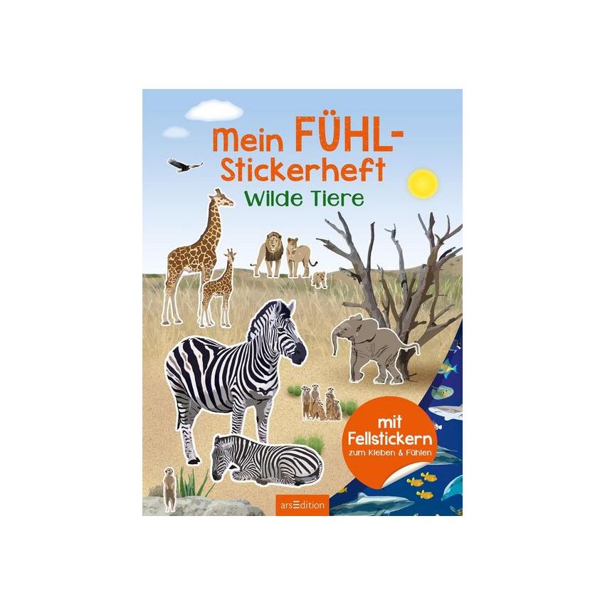 arsEdition - Mein Fühl-Stickerheft - Wilde Tiere - Mit Fellstickern