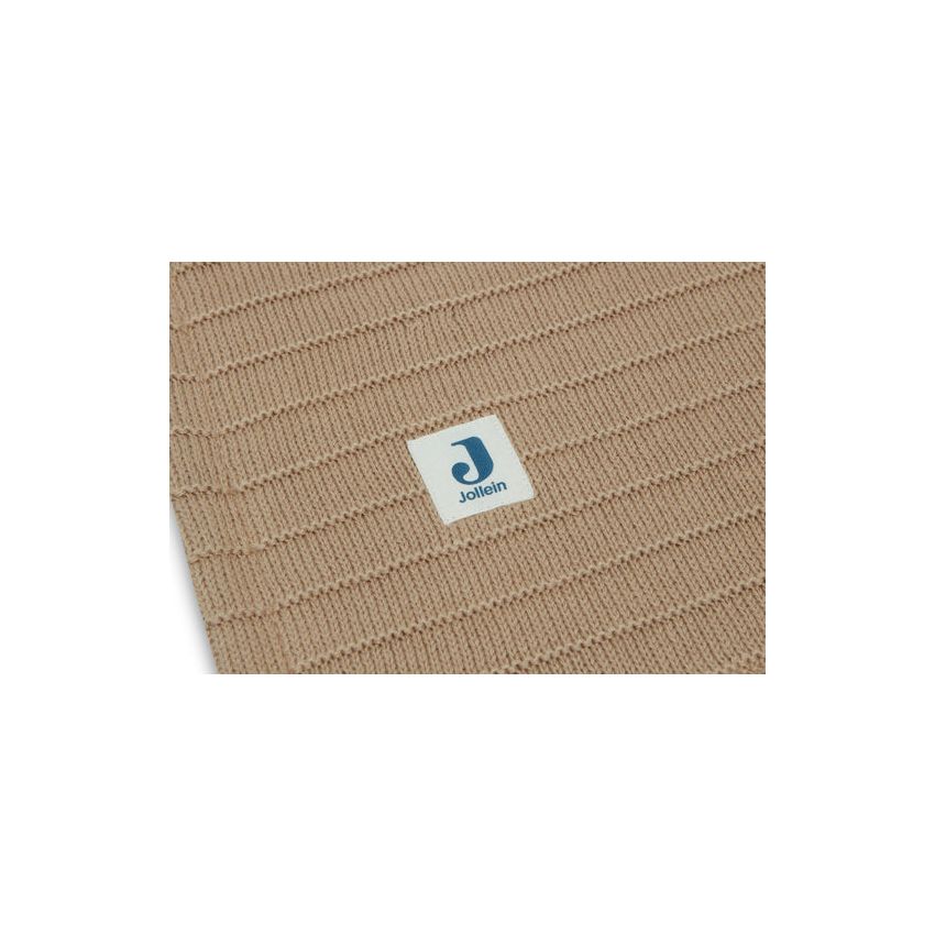 Jollein - Babydecke Samt - Strick Biscuit