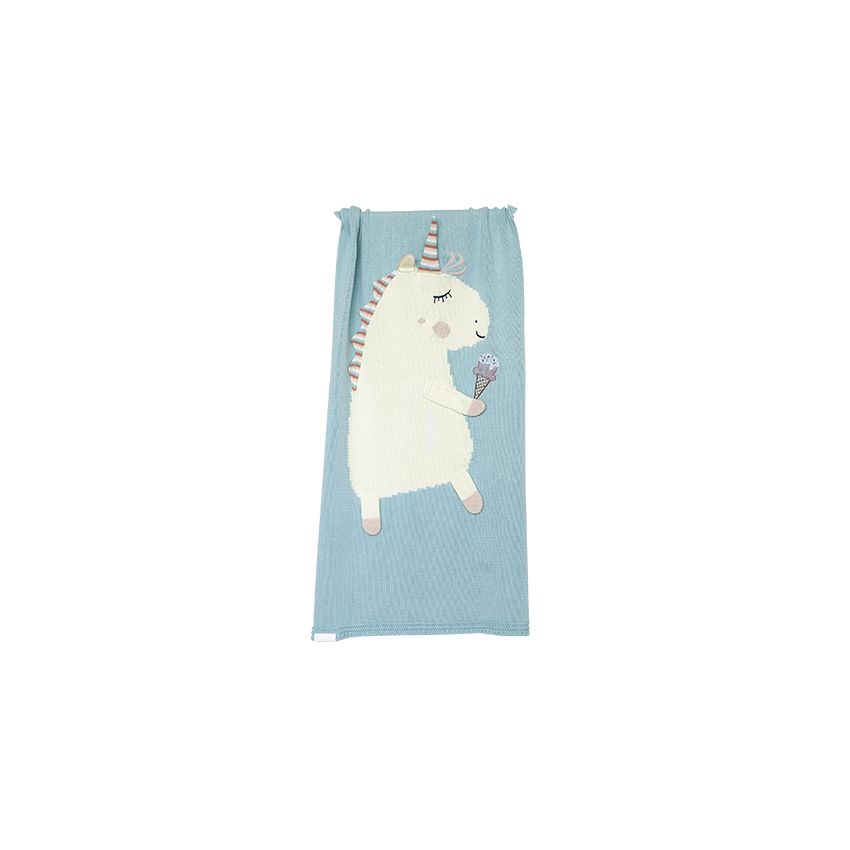 Apero - Knit Manufactory - Decke Einhorn blau