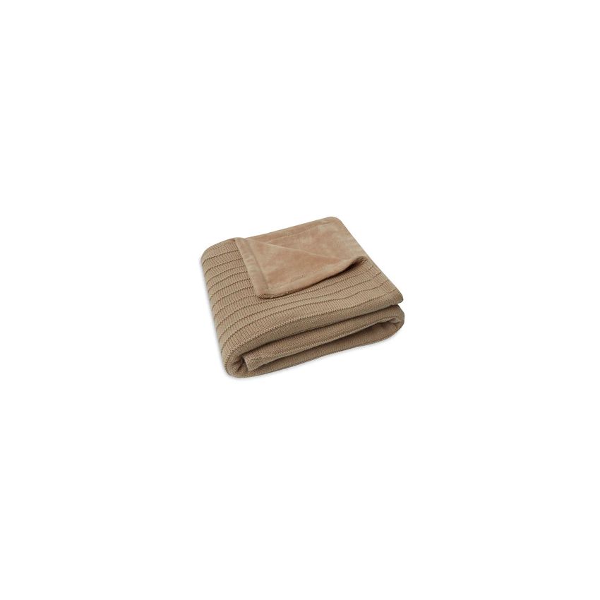 Jollein - Babydecke Samt - Strick Biscuit