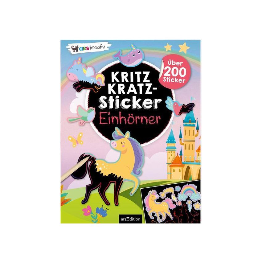 Kritzkratz-Sticker Einhörner - Über 200 Sticker