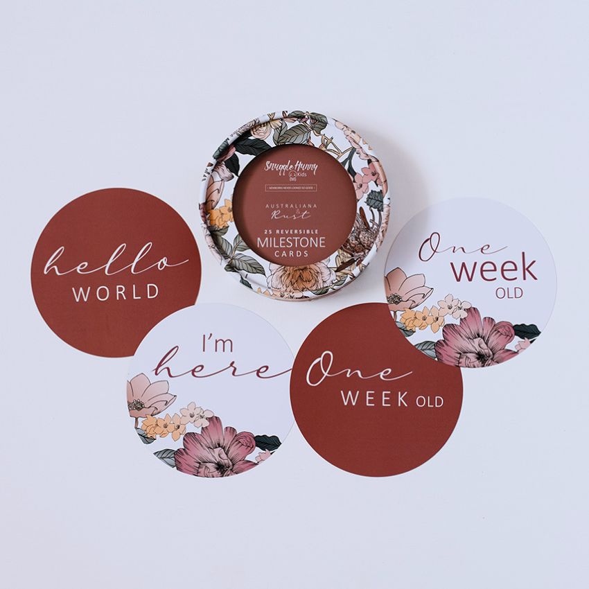 Snuggle Hunny - Meilenstein Karten Australiana & Rust