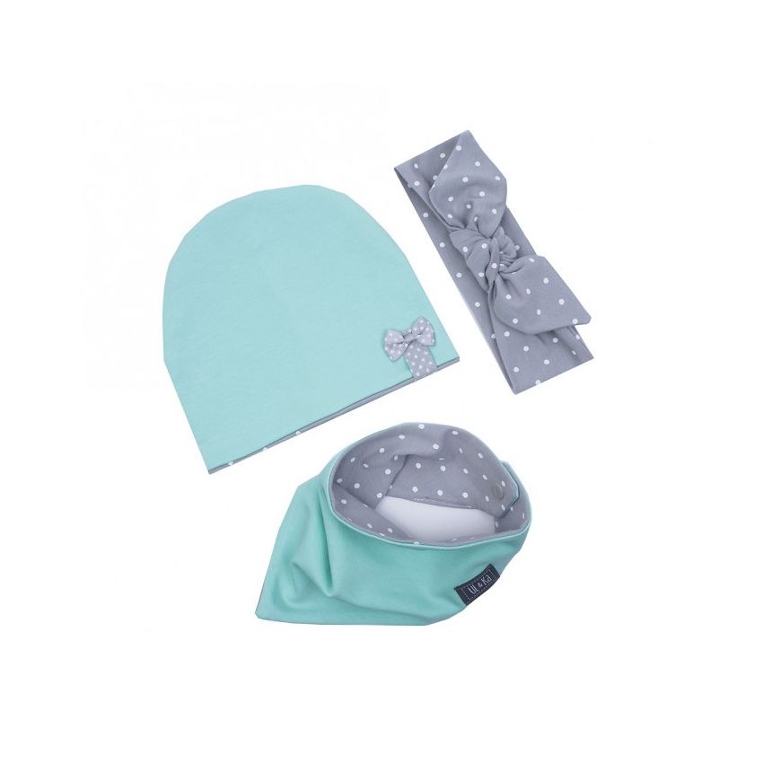 Ul & Ka - Beanie, Haarband, Schal Set mint
