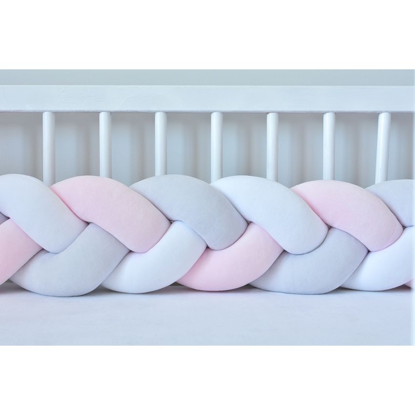 Sparrow - Bettschlange weiss - hellgrau - babypink