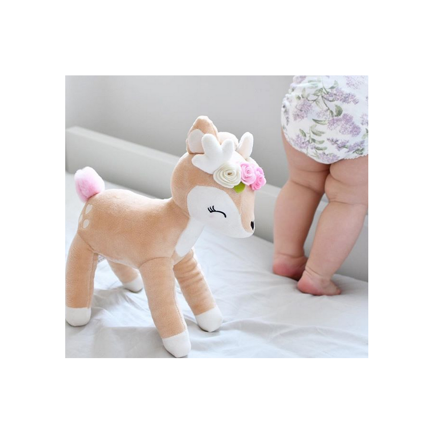 Melootka - Plüsch Bambi mit Blumenkranz