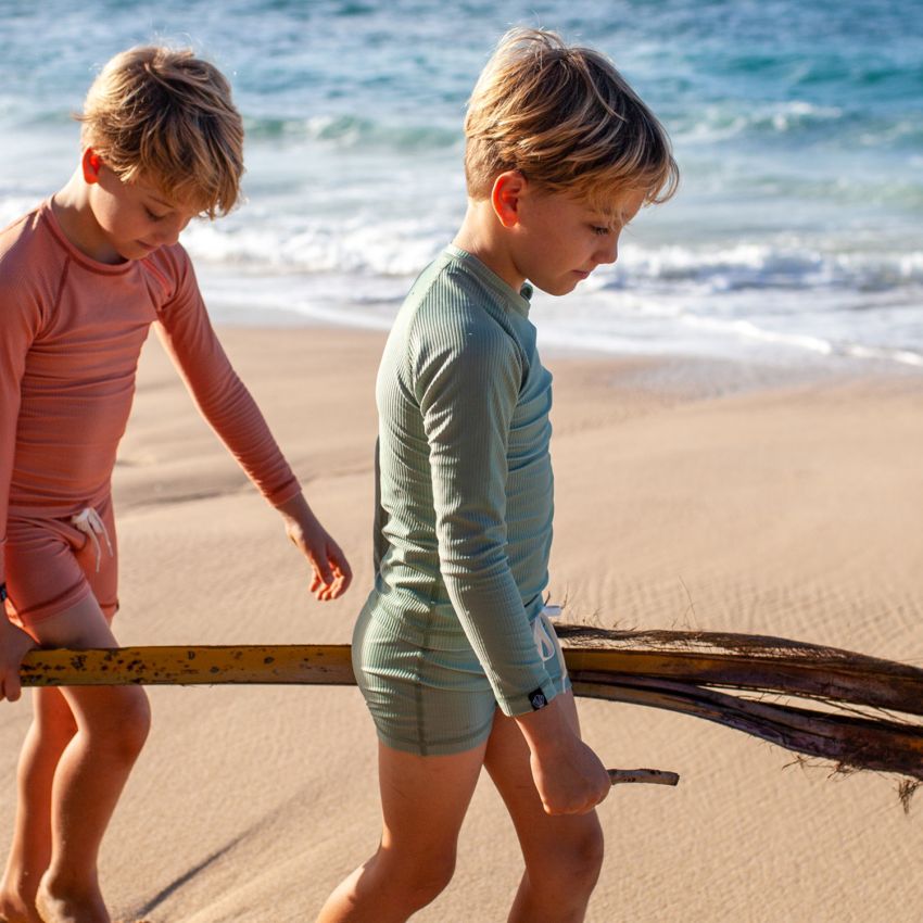 Beach & Bandits - UV Badeshorts Ribbed Basil