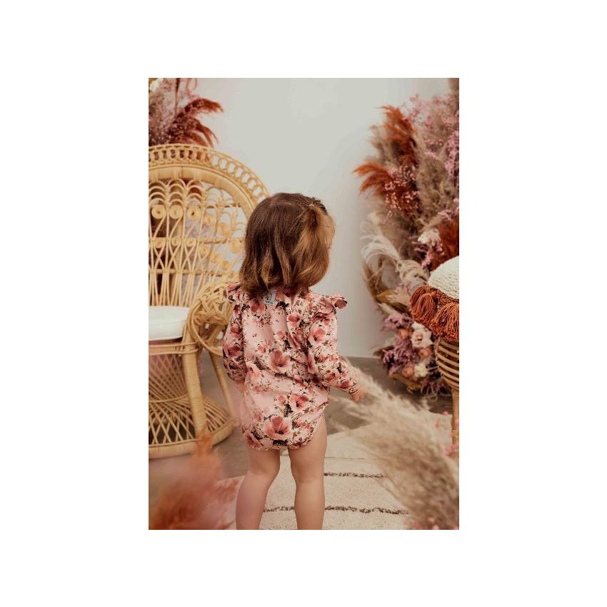 Hey Popinjay! - Body mit Rüschchen Romantic Florals dunkel