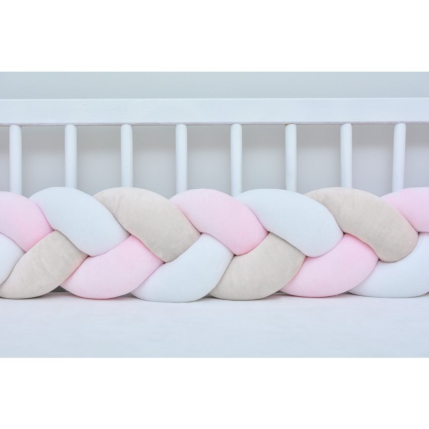 Sparrow - Bettschlange babypink - weiss - beige