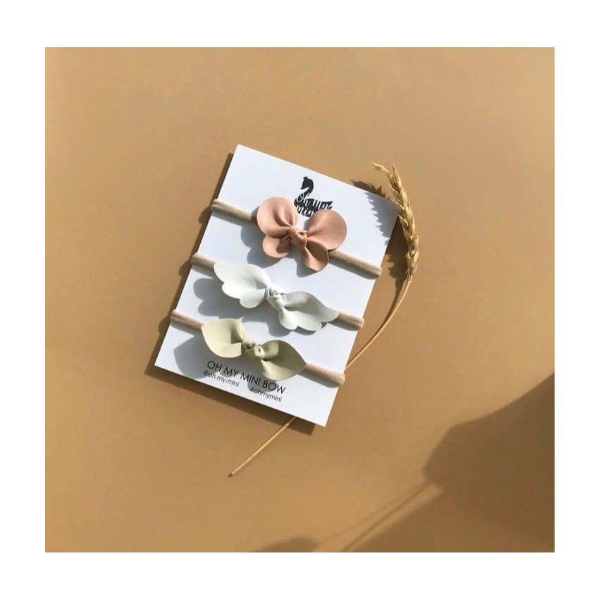 Oh my mini - Stirnband 3er Set Mäschchen Rosa, weiss, beige