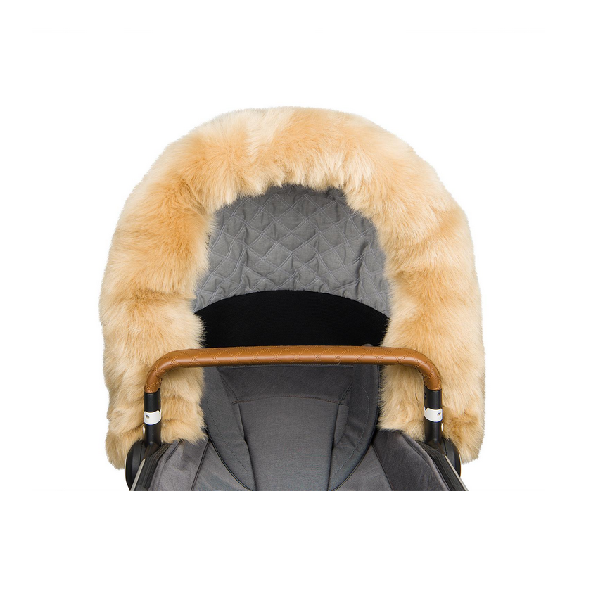 Bjällra of Sweden - Kinderwagen Pelzumrandung Beige