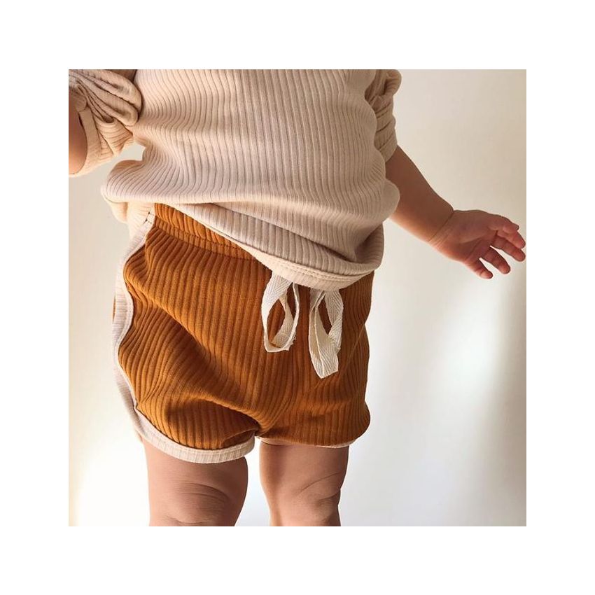 bel&bow - Ribbed Shorts dusty Blue