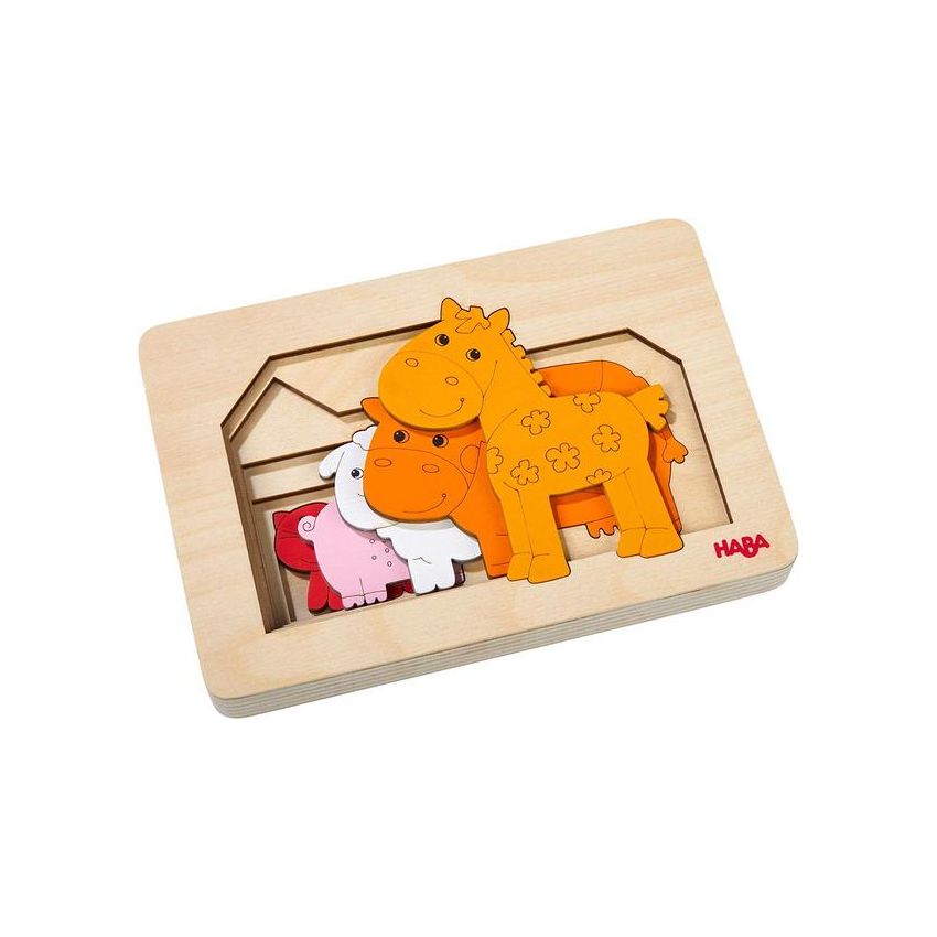 HABA - Holz Schichtenpuzzle Bauernhof