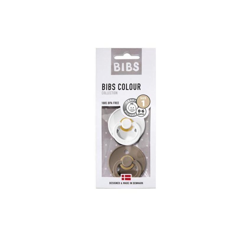 BIBS - White / Dark Oak Gr. 1