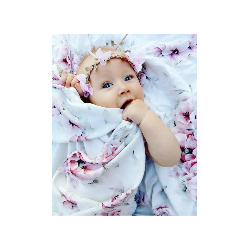 Qbana Mama - Bambus Swaddle Blossom 120 x 120cm