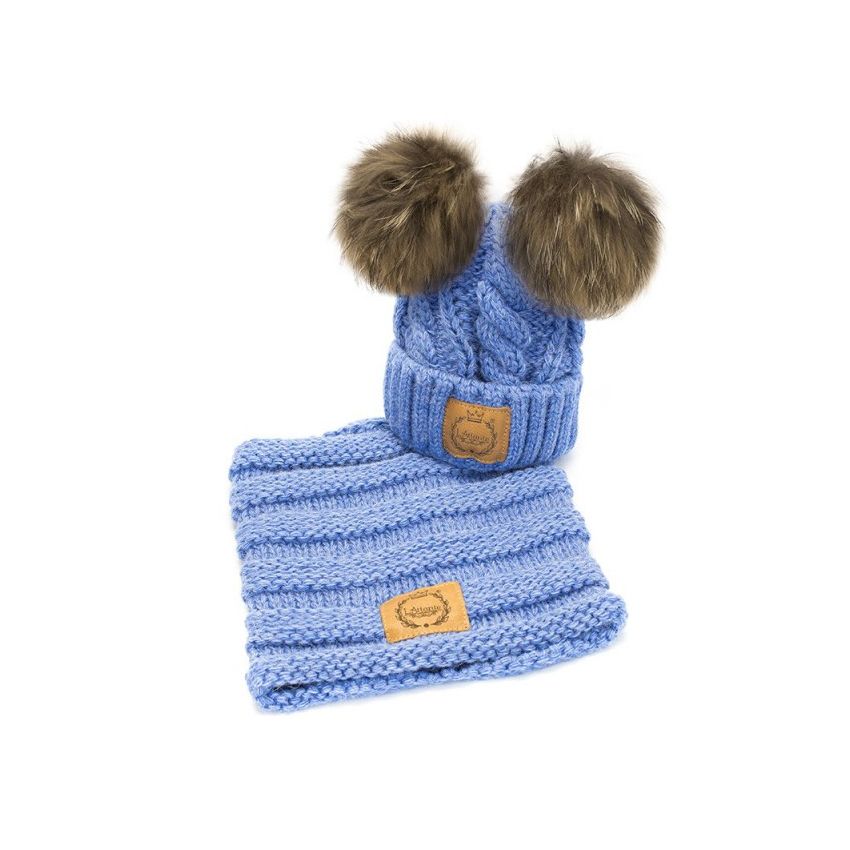 LAttante - Mütze & Halsloop Set Blau