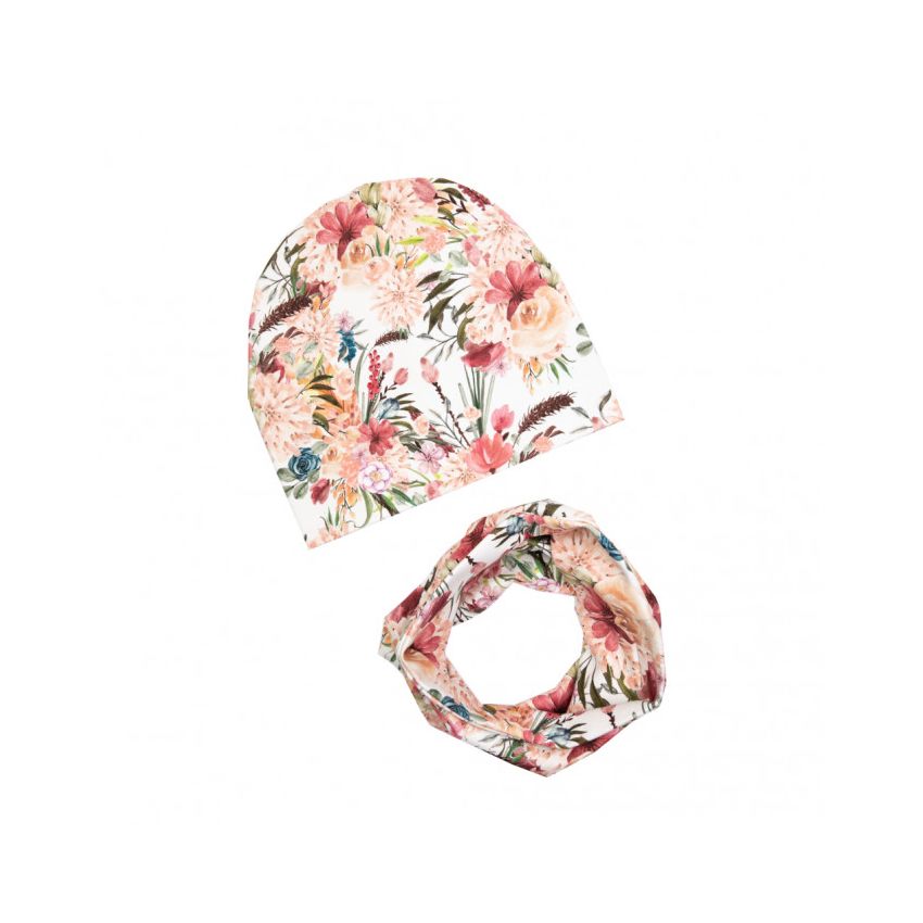 Ul & Ka - Beanie & Schal Set Boho Flowers