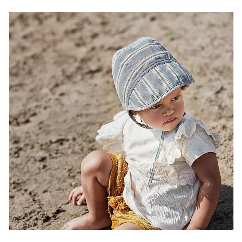 Elodie - Sonnenhut Baby Bonnet Sandy Stripe
