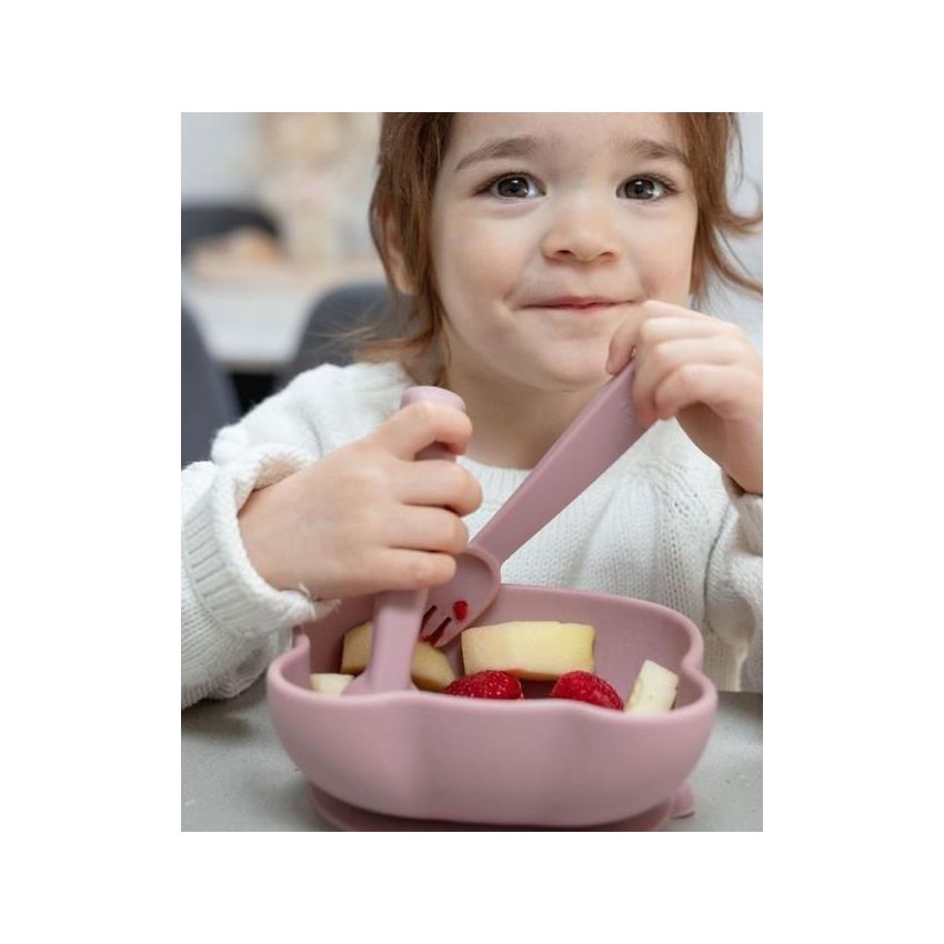 we might be tiny - Saugnapfschale mit Deckel Bär Dusty Rose