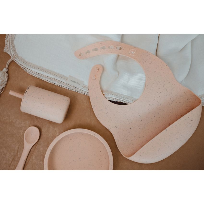 Mrs Ertha - Silikon Lätzchen Blush Speckle