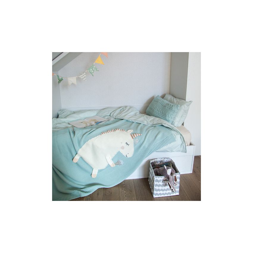 Apero - Knit Manufactory - Decke Einhorn blau